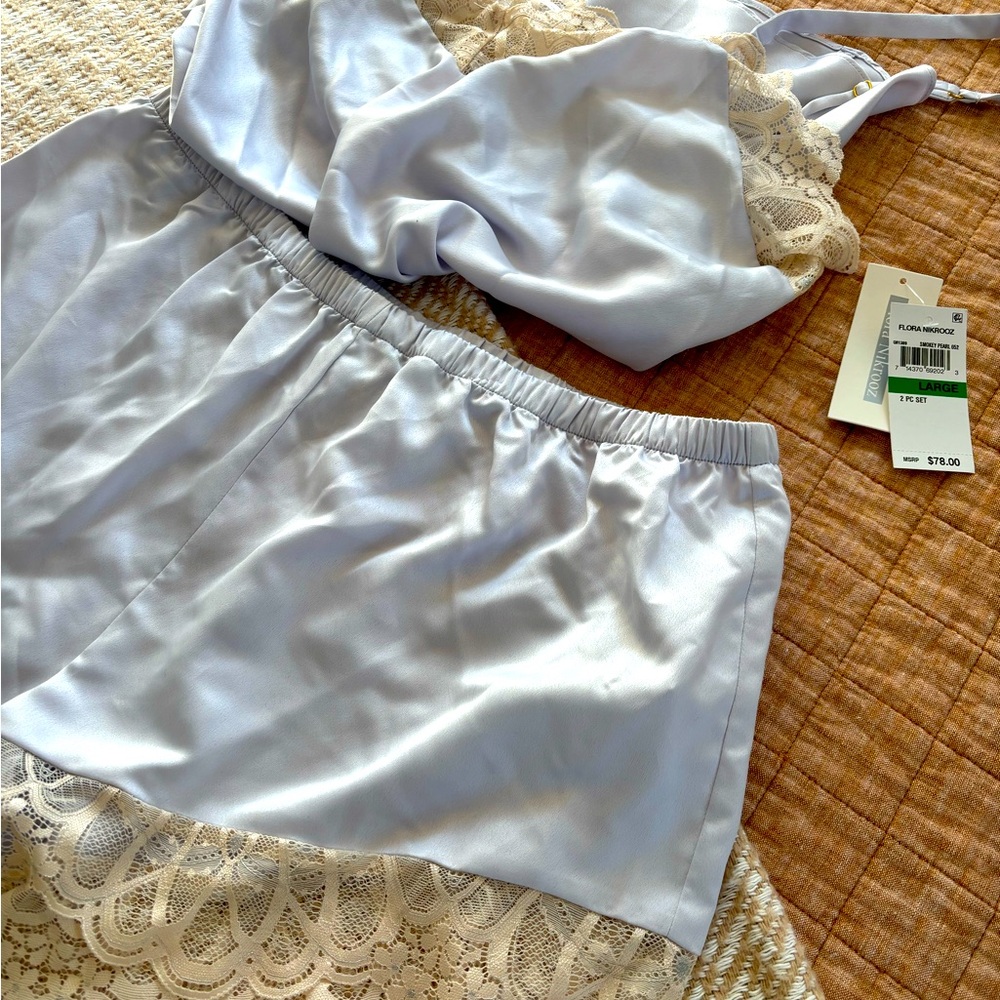 Flora Nikrooz Lace Trim satin Pajamas